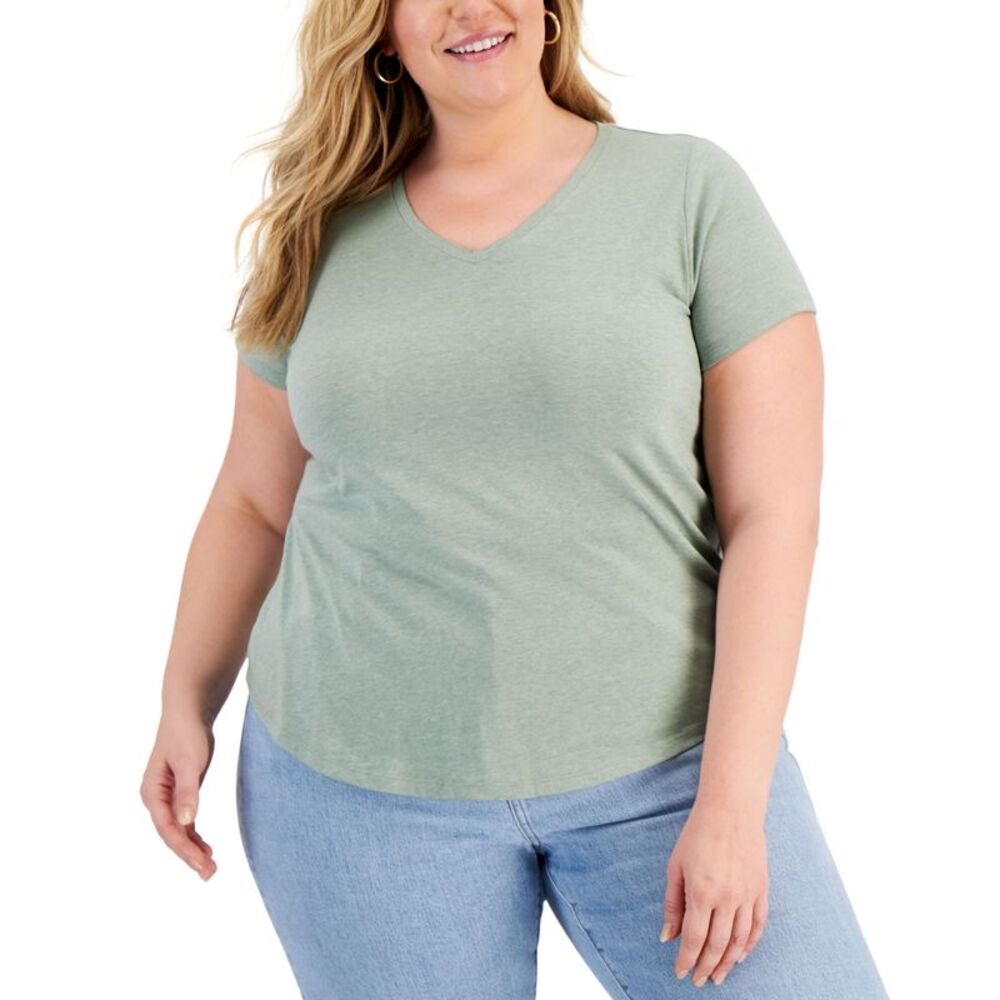 Style & Co Plus Size Solid Burnout T-Shirt